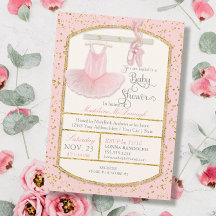 Sweet Little Ballerina Baby Girl Shower Gold