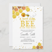 Sweet Little Bee Honey Bee Baby Shower Invitation Kaart (Voorkant)