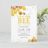 Sweet Little Bee Honey Bee Baby Shower Invitation Kaart (Staand voorkant)