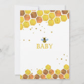 Sweet Little Bee Honey Bee Baby Shower Invitation Kaart (Achterkant)