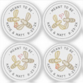 Sweet Little bijen Heart Meant to be Wedding Honey Sticker (Voorkant)