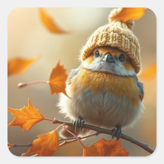 Sweet Little Bird Square Sticker (Voorkant)