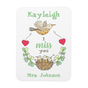 Sweet Little Birds I Miss You Teacher Magneet