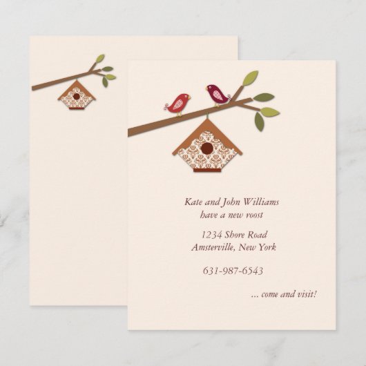 Sweet Little Birds New Address Notice Aankondiging (Voorkant / Achterkant)