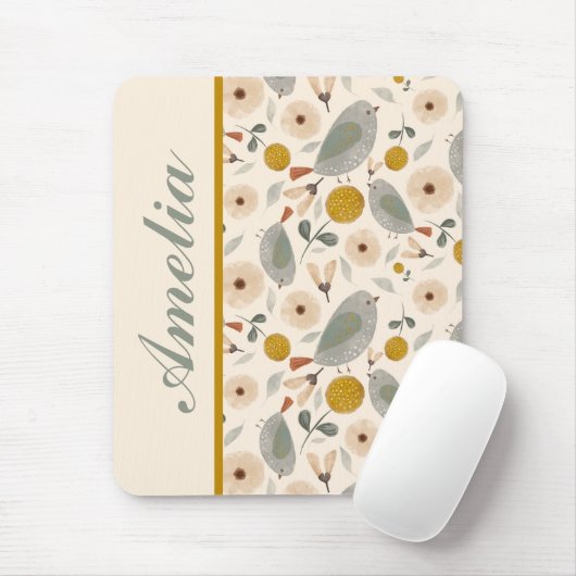 Sweet Little Birds Personalized Mousepad Muismat (Met muis)