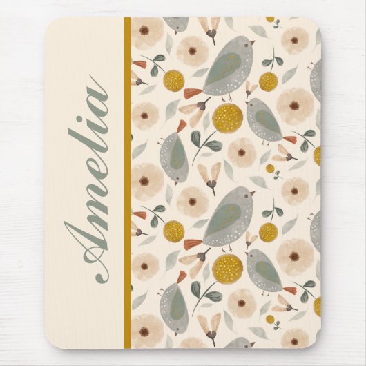 Sweet Little Birds Personalized Mousepad Muismat (Voorkant)