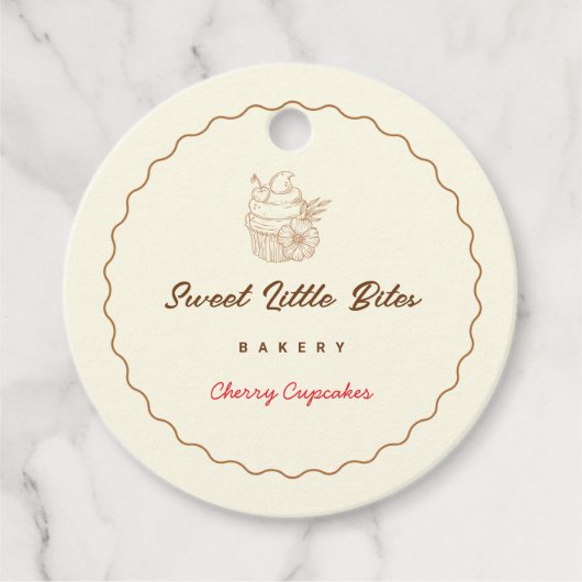 Sweet Little Bites Bakery Cherry Cupcake Labels (Voorkant)