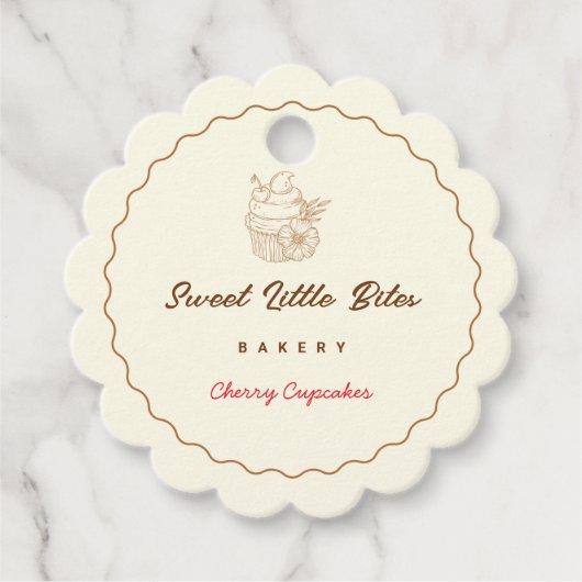 Sweet Little Bites Bakery Cherry Cupcake Labels (Voorkant)