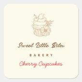 Sweet Little Bites Bakery Cherry Cupcake Sticker (Voorkant)