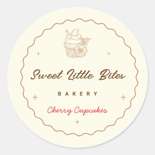 Sweet Little Bites Bakery Cherry Cupcakes Sticker (Voorkant)