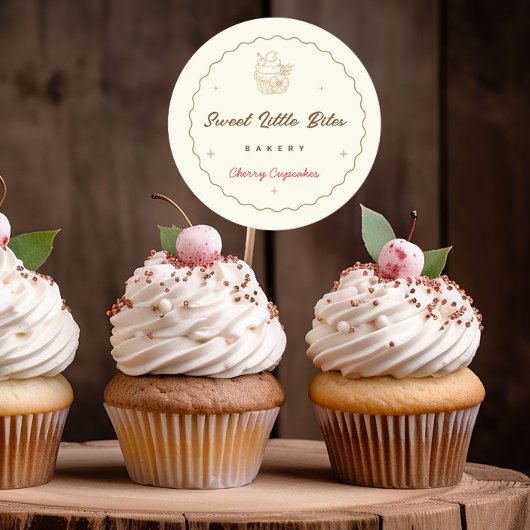 Sweet Little Bites Bakery Cherry Cupcakes Sticker