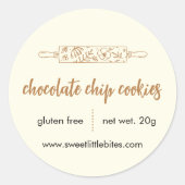 Sweet Little Bites Bakery Chocolate Cookies Ronde Sticker (Voorkant)