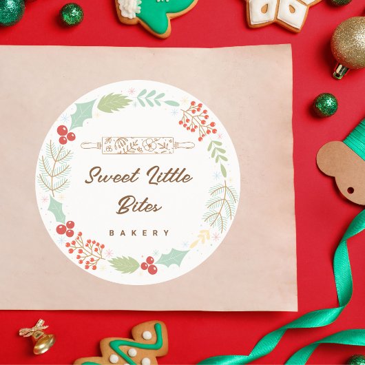 Sweet Little Bites Bakery Christmas Ronde Sticker