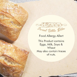 Sweet Little Bites Bakery Food Allergy Allert Ronde Sticker