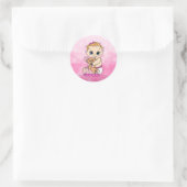 Sweet Little blank-Baby met Teddy Bear Ronde Sticker (Tas)