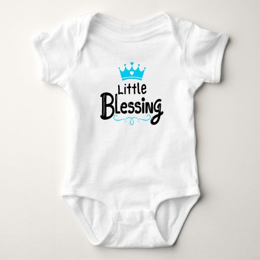 Sweet "Little Blessing" Blue Romper (Voorkant)