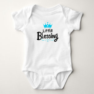 Sweet "Little Blessing" Blue Romper