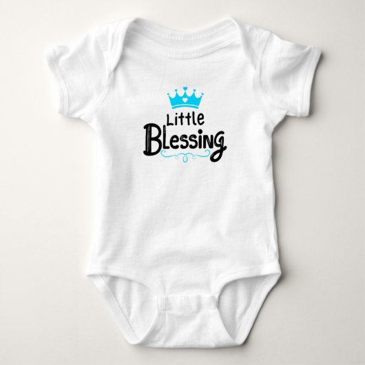Sweet "Little Blessing" Blue Romper (Voorkant)