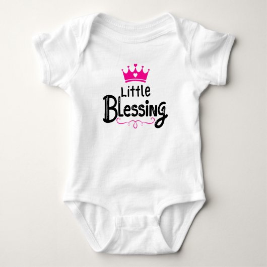 Sweet "Little Blessing" Pink Romper (Voorkant)