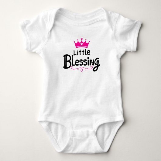 Sweet "Little Blessing" Pink Romper (Voorkant)