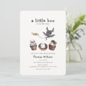Sweet Little Boo Halloween cupcake Baby shower Kaart (Staand voorkant)