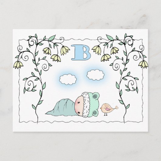 Sweet Little Boy Baby shower Briefkaart (Voorkant)