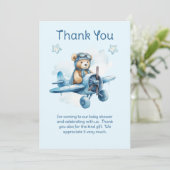 Sweet Little Boy On The Way Baby shower Bedankkaart (Staand voorkant)