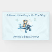 Sweet Little Boy On The Way Baby shower Spandoek (Horizontaal)