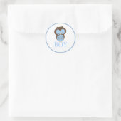 Sweet Little Boy Uil Geslacht onthullen Team BOY Ronde Sticker (Tas)