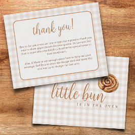 Sweet Little Bun in the Oven Baby Shower Flat Bedankkaart