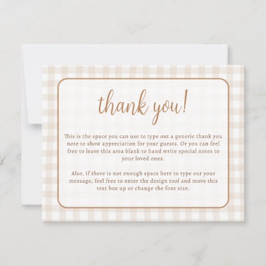 Sweet Little Bun in the Oven Baby Shower Flat Bedankkaart (Voorkant)