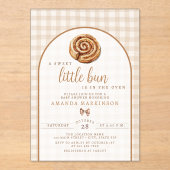 Sweet Little Bun in the Oven Neutral Baby Shower Acryl Uitnodigingen (Voorkant)