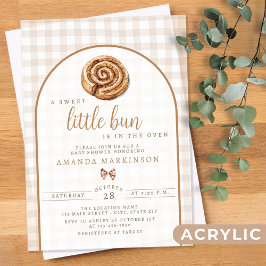 Sweet Little Bun in the Oven Neutral Baby Shower Acryl Uitnodigingen