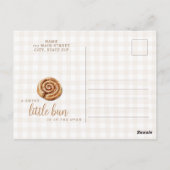 Sweet Little Bun in the Oven Neutral Baby Shower  Briefkaart (Achterkant)