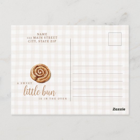 Sweet Little Bun in the Oven Neutral Baby Shower Briefkaart (Achterkant)
