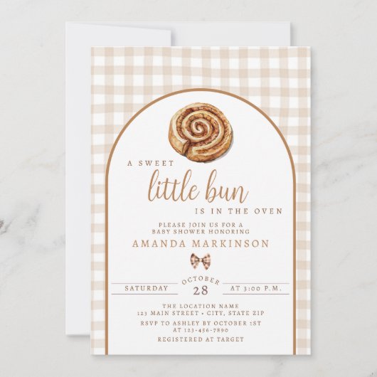 Sweet Little Bun in the Oven Neutral Baby Shower Kaart (Voorkant)