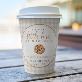 Sweet Little Bun in the Oven Neutral Baby Shower Papieren Bekers