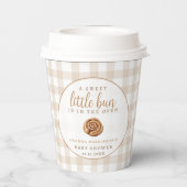 Sweet Little Bun in the Oven Neutral Baby Shower Papieren Bekers (Achterkant)