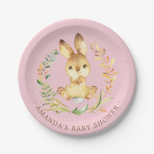 Sweet Little Bunny Baby shower 7" Bord (Voorkant)