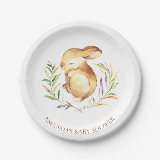 Sweet Little Bunny Baby shower 7" Bord (Voorkant)