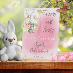 Sweet Little Bunny Baby shower Favors and Treors Reclamebord Met Voetstuk