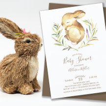 Sweet Little Bunny Baby shower Invitation