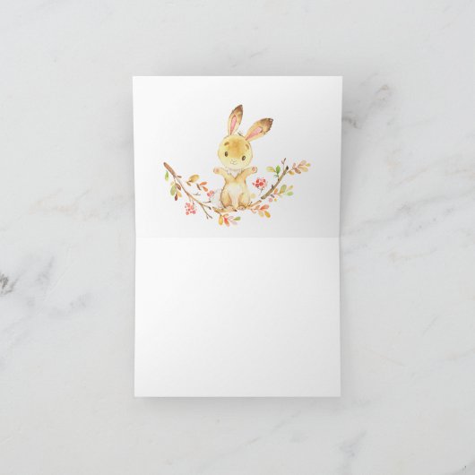 Sweet Little Bunny Boys Baby shower Bedankt Opmerk (Binnen)