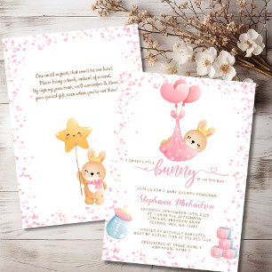 Sweet Little Bunny Girl Boek Aanvraag Baby shower Kaart