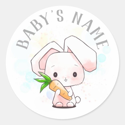 Sweet Little Bunny Ronde Sticker (Voorkant)
