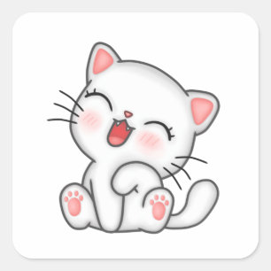 Sweet Little Cat Kitten Vierkante Sticker