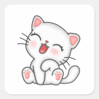 Sweet Little Cat Kitten Vierkante Sticker