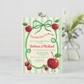 Sweet Little Cherry Baby shower Uitnodiging (Staand voorkant)