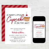 Sweet Little Cherry Cupcake baby shower Kaart
