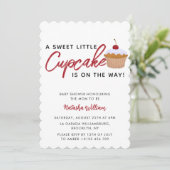 Sweet Little Cherry Cupcake baby shower Kaart (Staand voorkant)